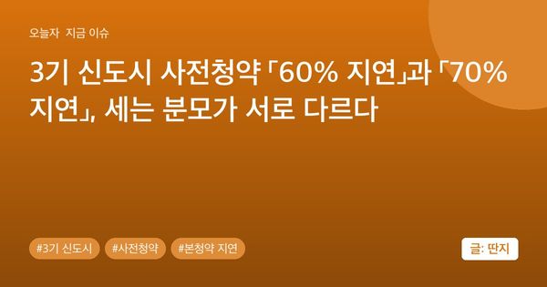3기 신도시 사전청약 「60% 지연」과 「70% 지연」, 세는 분모가 서로 다르다